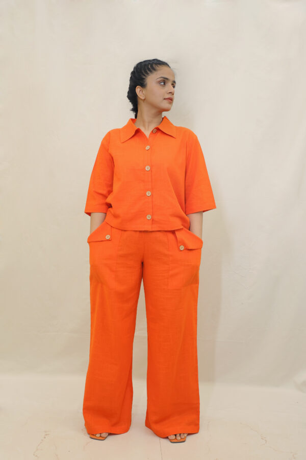 Crop Shirt Orange Coord - Image 4