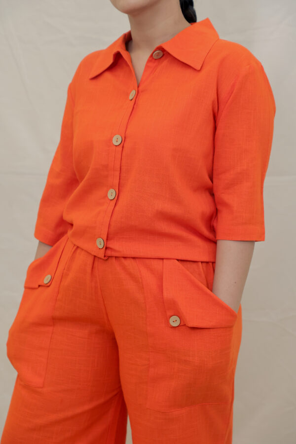 Crop Shirt Orange Coord - Image 2