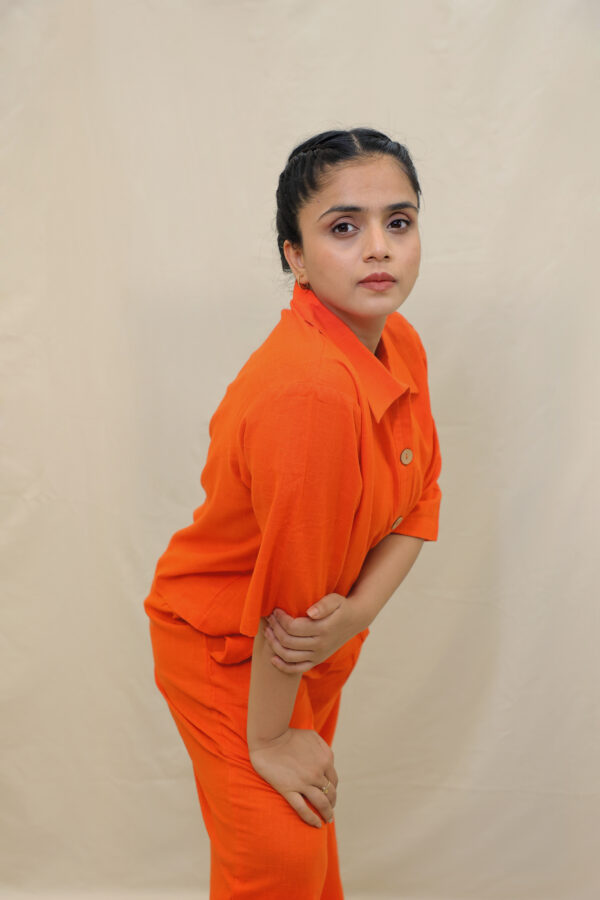 Crop Shirt Orange Coord - Image 3